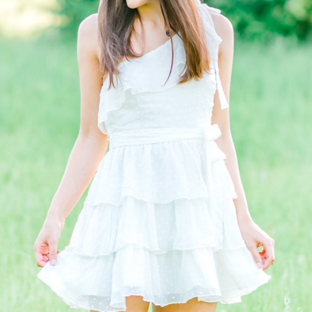 Showpo Elegant White Textured Dress